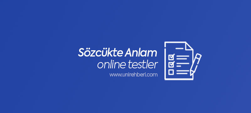 Sozcukte Anlam Test Coz Online Testler Unirehberi