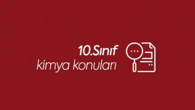 10.Sınıf Kimya Konuları