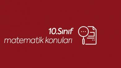 10.sınıf matematik konuları