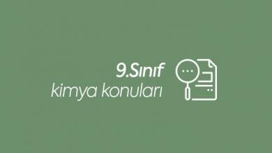 9.sınıf kimya konuları