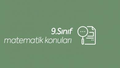 9.sınıf matematik konuları