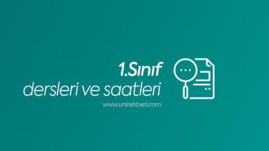 1. sınıf dersleri ve saatleri