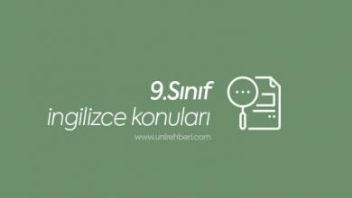 9.Sınıf İngilizce Konuları