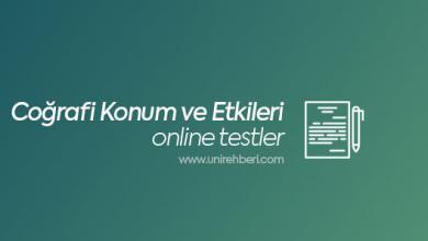 Coğrafya Coğrafi Konum ve Etkileri Testleri