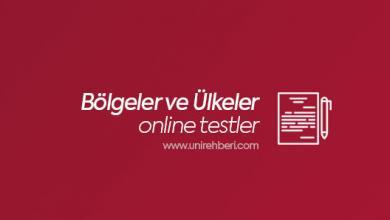 Coğrafya Bölgeler ve Ülkeler Test