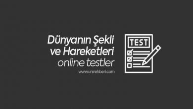 Dünyanın Şekli ve Hareketleri Test