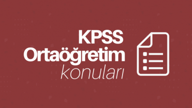 KPSS Ortaöğretim Konuları