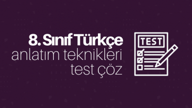 8. sınıf anlatım teknikleri test çöz