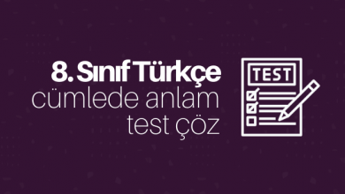 8. sınıf cümlede anlam test çöz