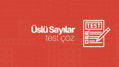 üslü sayılar test çöz