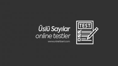 üslü sayılar test