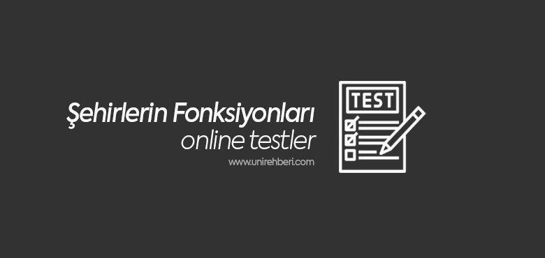 Şehirlerin Fonksiyonları Test