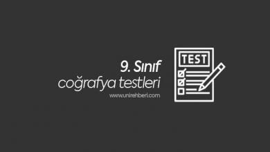 9. Sınıf Coğrafya Test