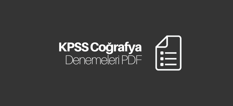 KPSS Coğrafya Deneme PDF