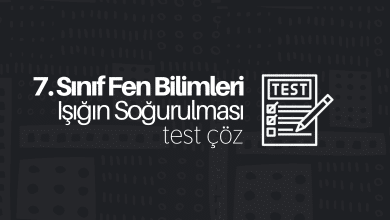 7. Sınıf Fen Bilimleri Işığın Soğurulması Test Çöz