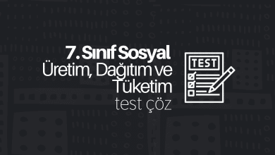 7. Sınıf Sosyal Bilgiler Üretim, Dağıtım ve Tüketim Testi Çöz
